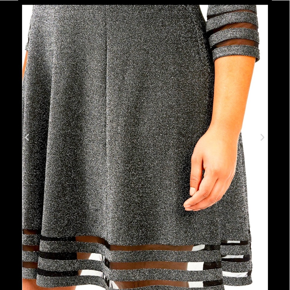 Women’s Formal Dress Cocktail Size 10P, 14P, 16W, 18W Silver Long Sleeve JHoward - Picture 6 of 14